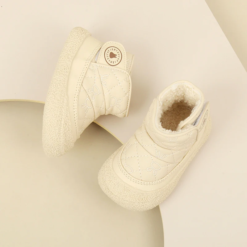 Baby Boys Girls Cartoon Rabbit Padded Winter Warm Boots Rubber Soles Non-slip Indoor Outdoor Walking Shoes 5