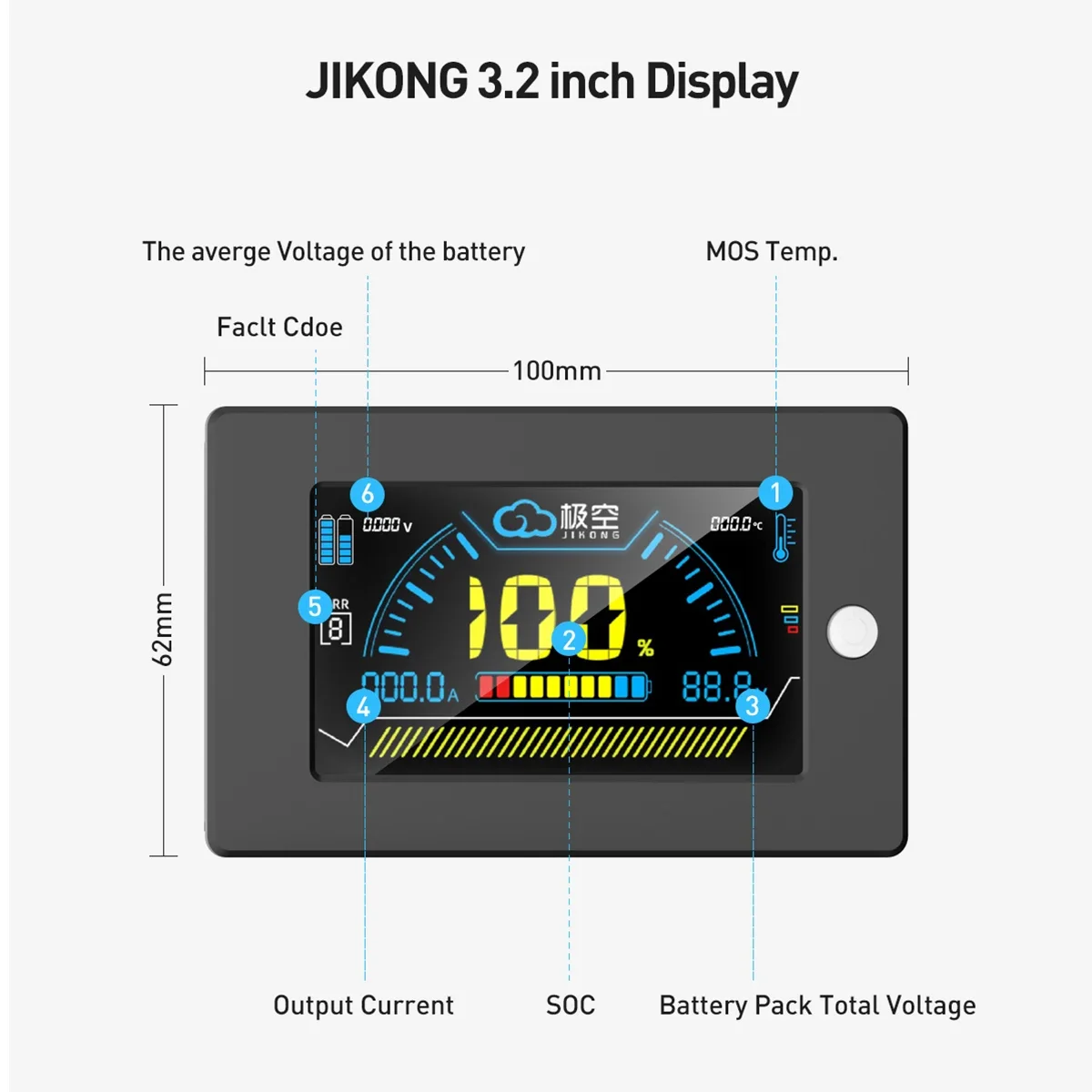 JK BMS RS485 and LCD Display Adapter Battery Examine and Repair Accessory  BMS R