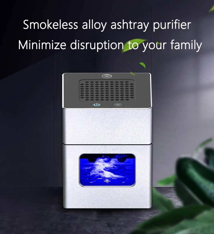 AP078 Smoke Gas Filter Ashtray Air Purifier Ashtray Ashes Collector Cigarettes Lighter USB Rechargeable Desktop Indoor