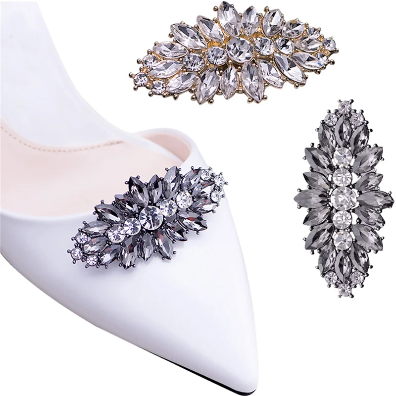 

2 Pcs Rhinestone Shoe Clips Leaf Shape Shoe Buckle Detachable Shoe Decoration Women High Heel Accessories for Girls DIY Crafts