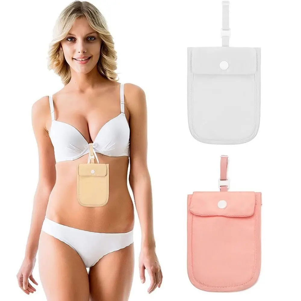 RFID Blocking Bra Wallet with Adjustable Elastic Strap