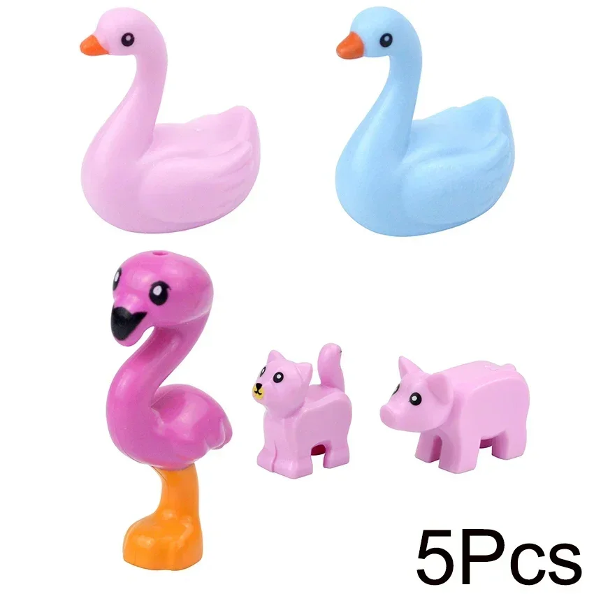 thumbnail image 1 of Bloques de construcción de animales MOC, escena de partículas pequeñas, tigre, oveja, pato, caballo, ballenas, modelo educativo, zoológico, regalo ensamblado, ladrillos de juguete DIY, 1 of 5