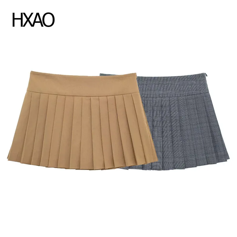 

HXAO Women's Skirt Shorts Pleated Woman Skirt Mini Skirt Shorts Plaid Skirt High Waist Skirt Tennis Skirt Female Summer Skirts