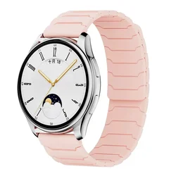 Enhanced Sport Magnetic Loop Band - Premium Silicone Strap, Adjustable Fit Bracelet, Multiple Sizes Available - 1PCS 22mm (Pink)