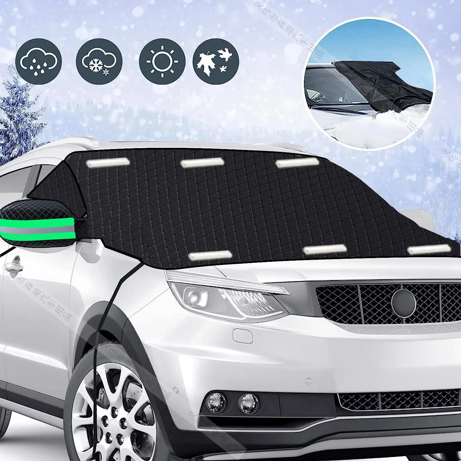 NEW Car Snow Shield Front Windshield Magnet Sunshade Semi-wrapped Car Coat  Thickened Winter Antifreeze Outdoor Mat - AliExpress