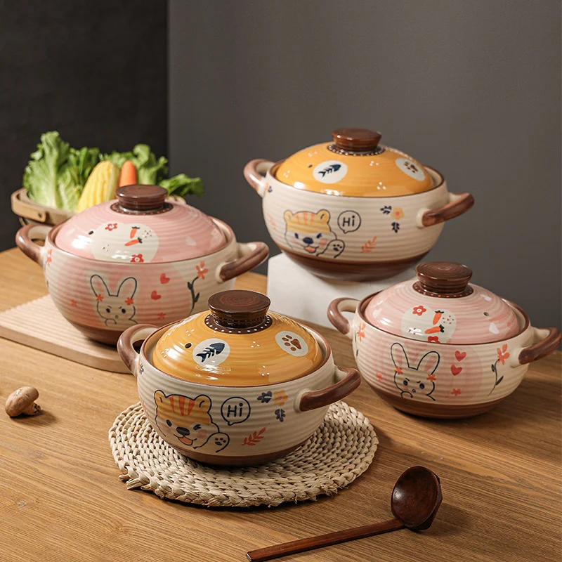 HEMOTON Pentola In Ceramica Coreana – Casseruola Con Coperchio Per Zuppe E Stufati – 21 Cm – Adatta A Tutti I Fuochi - 3