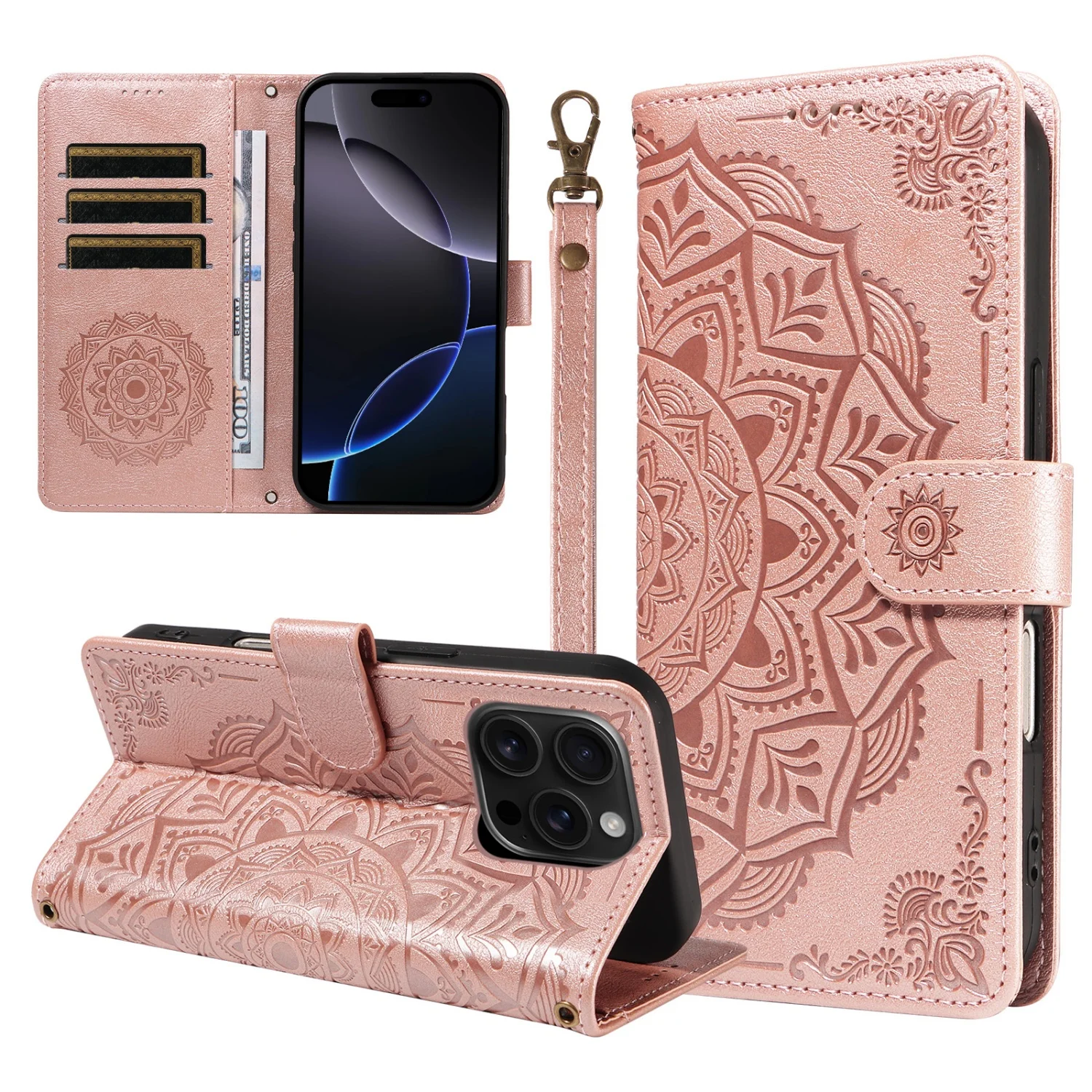 Luxury PU Leather Wallet Case with Flip Stand Cover