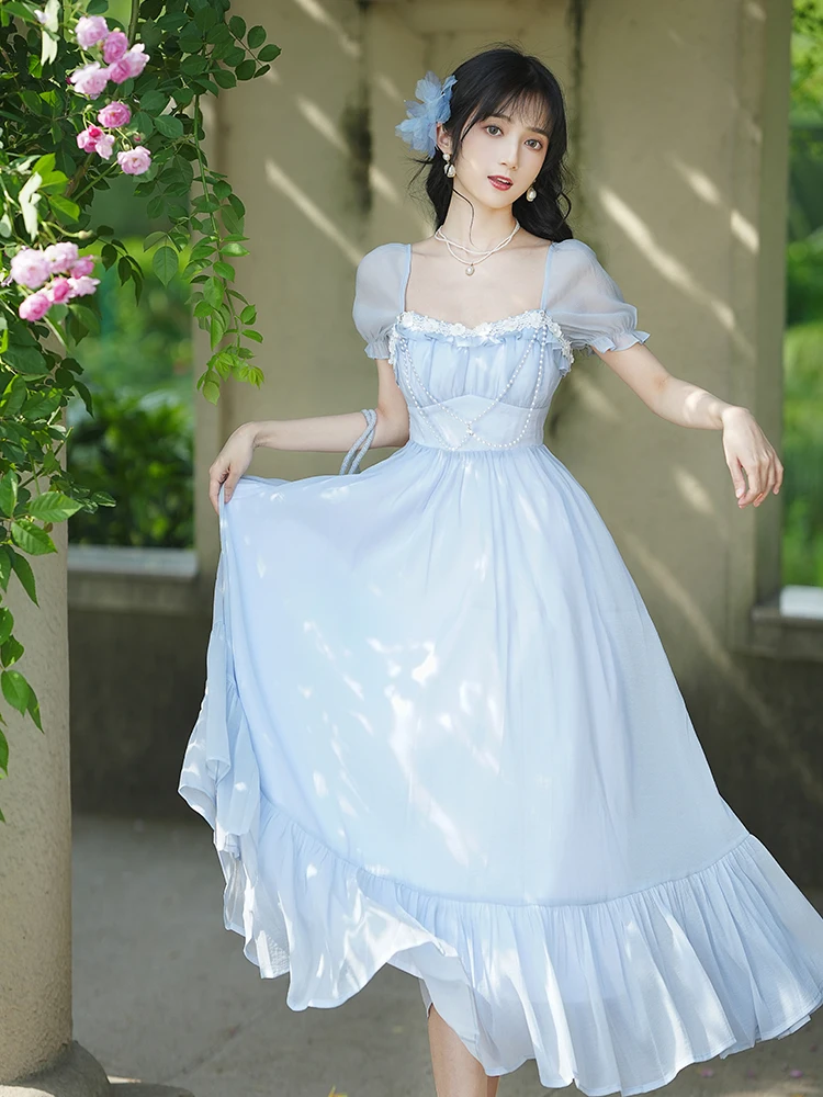 New Pretty French-style  Elegant Summer Women's Long Dress C7895