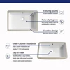 1pc Undermount Sink Bathroom Rectangular - 19"x 13" White Porcelain Ceramic Rectangle Vessel Sink, 20 Inch Under Counter Lavator 5