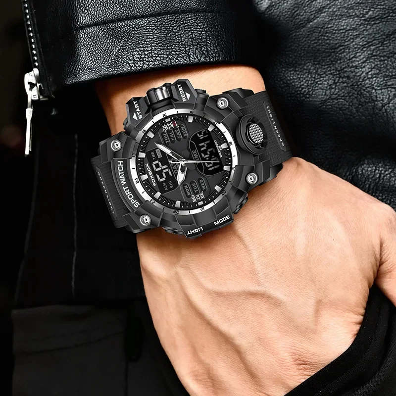 2024 LIGE New Military Digital Quartz Men Watch Waterproof Watches For Men Fashion Business Dual Display Watch Men Reloj Hombre