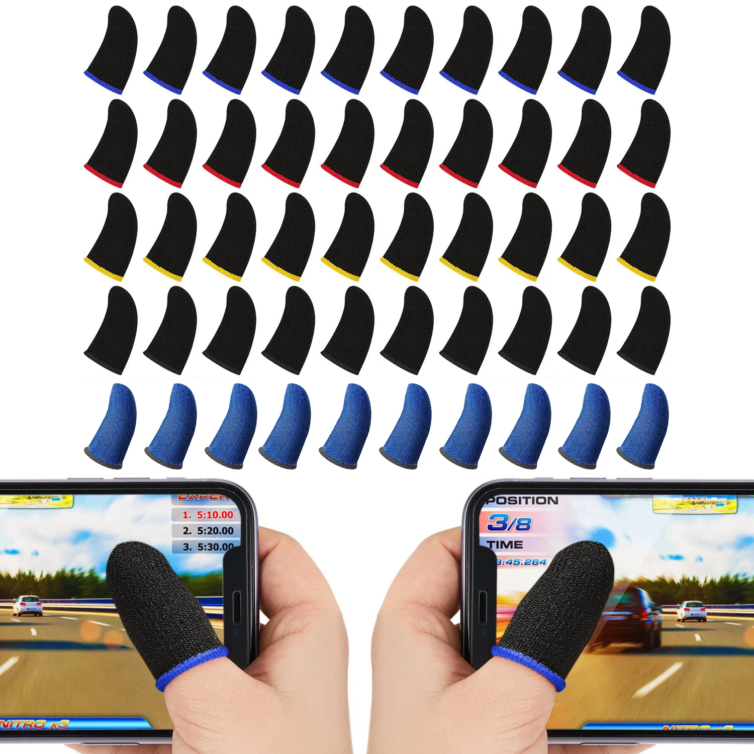 Finger Sleeve 10PCS for PUBG Mobile Game Seamless Anti-Sweat Breathable Sensitive Touch Screen Gaming gaming finger sleeves