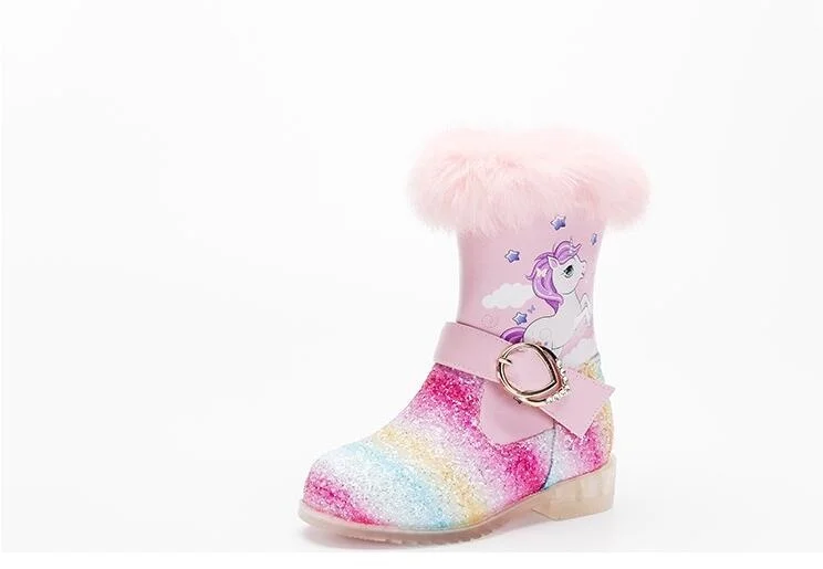 Unicorn Rainbow Sequin Glitter Boots