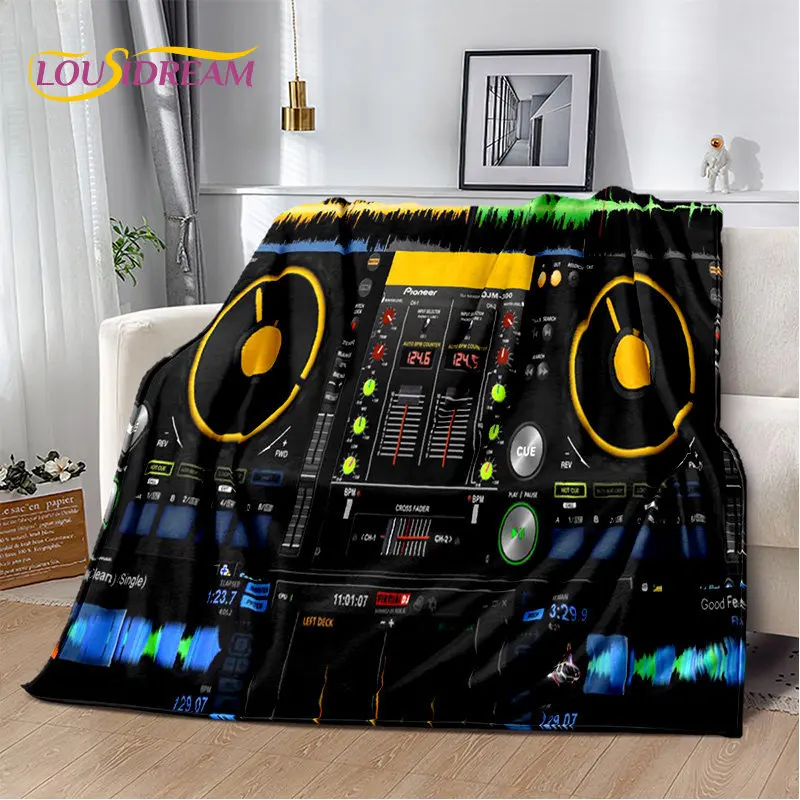 3D 멋진 DJ 음악 화면 키보드 부드러운 플러시 담요, 플란넬 담요, 따뜻한 던져 담요, 거실 침실 침대 소파 피크닉