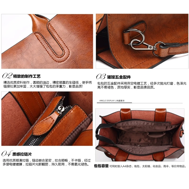 Women PU Leather Bags Handbag Casual Female Bag Tote Ladies Shoulder Bag