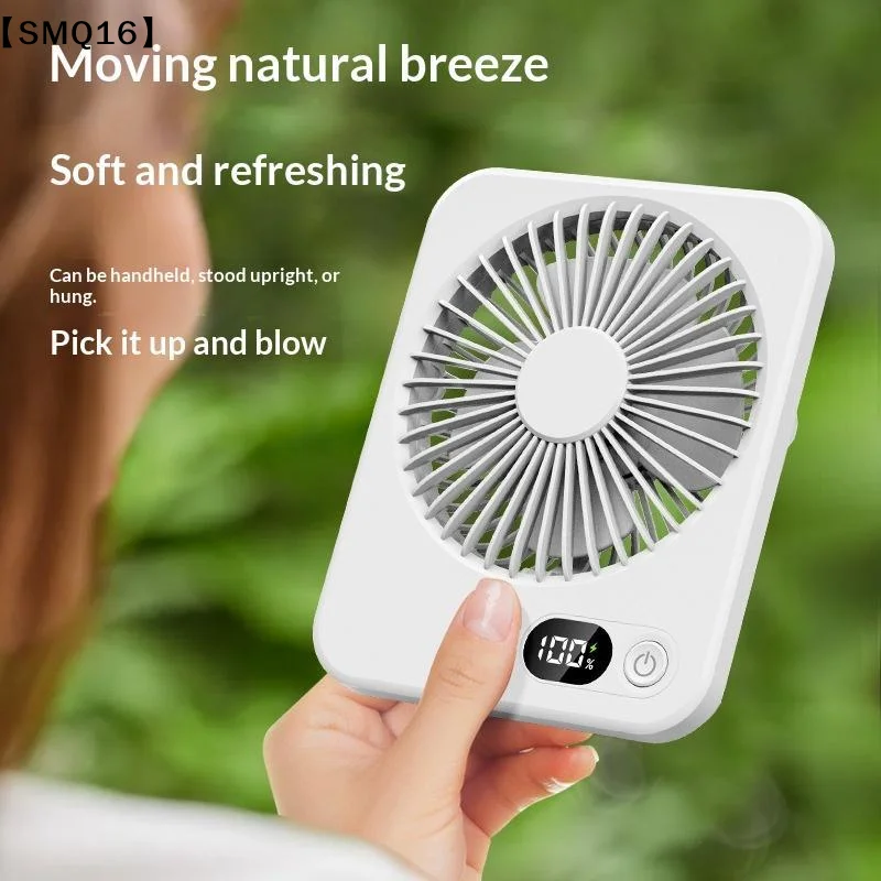 Portable USB Rechargeable Desk Fan with 180° Tilt and Power Display - Ultra Quiet with 5 Speeds