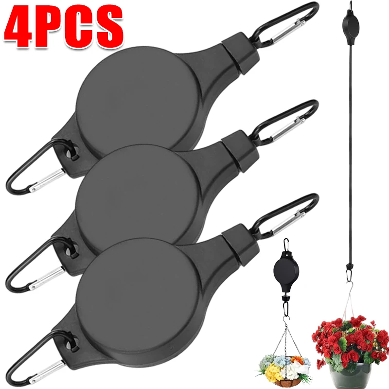 Retractable Heavy Duty Outdoor Plant and Flower Pot Hanger