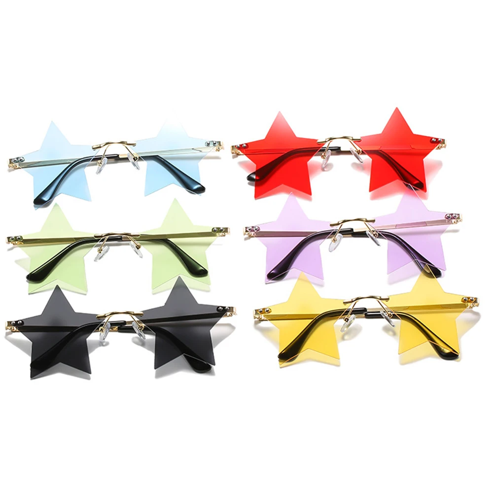 

Funny Eyeglasses Christmas Decoration Pentagram Eyewear Party Glasses Rimless Sunglasses Trendy Star Shape Rimless Sun Glasses