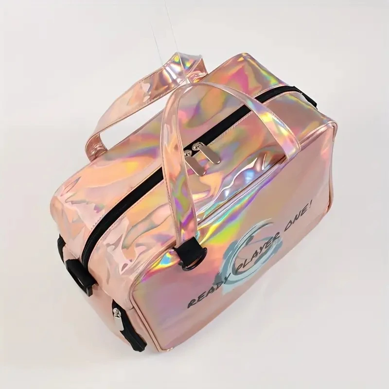 Gym bag wet and dry separation male crossbody sports bag female outdoor waterproof swimming bag dazzle color wash makeup bag