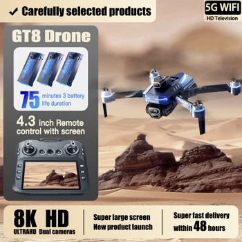 Per Xiaomi GT8 Drone 4K Professionale 8K Doppia Fotocamera GPS Dron Motore Brushless 5G WIFI FPV Pieghevole RC Quadcopter Elicottero Giocattoli