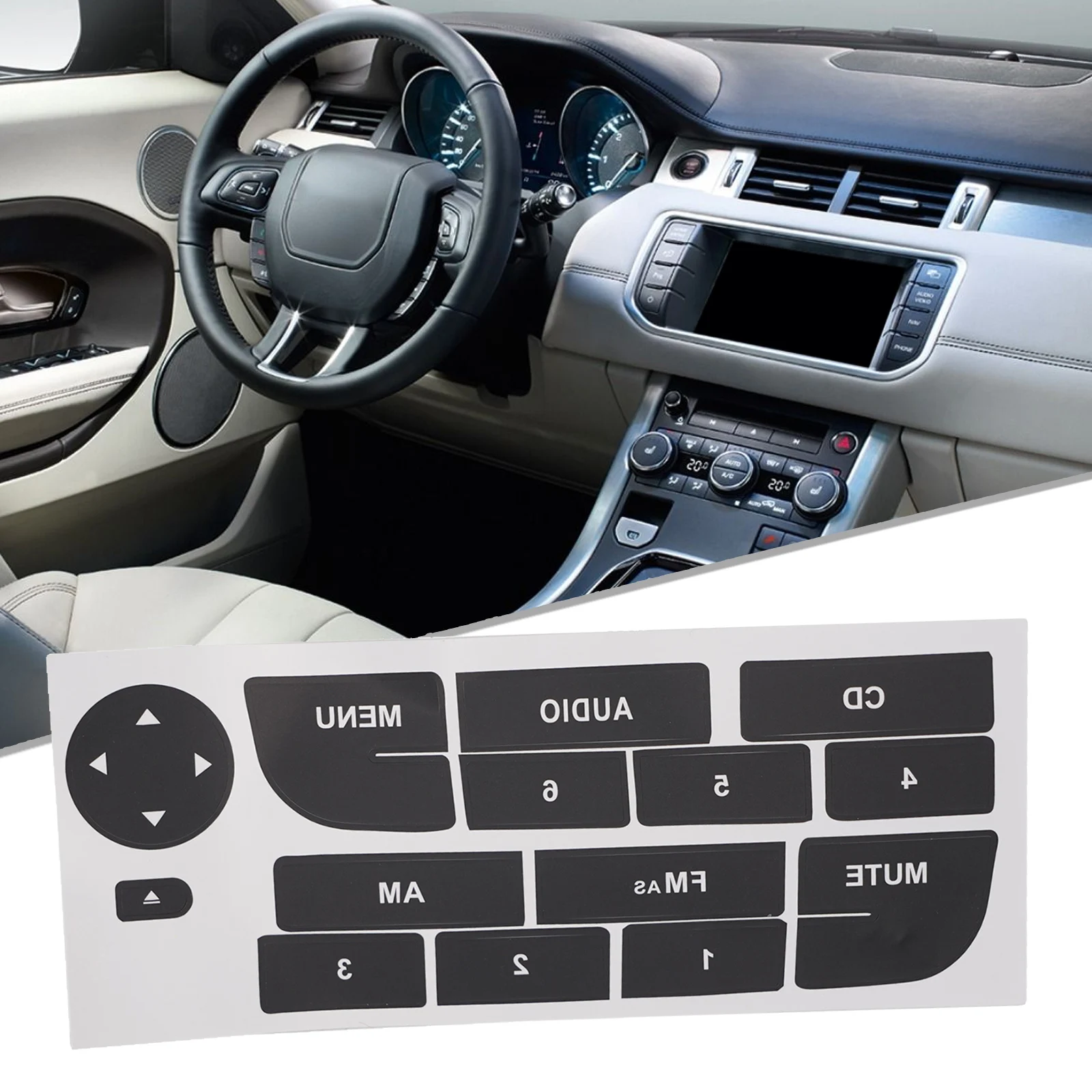

Repair Decals Radio Button Matte Black Repair Stickers Interior Trim Auto Parts Car Interior Decoration Front New