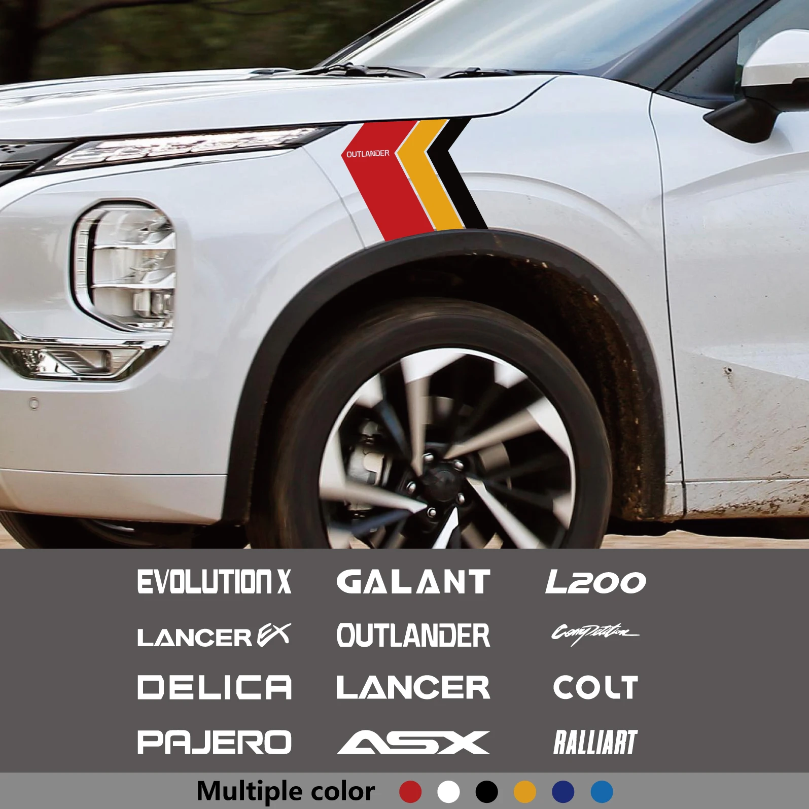 

2pcs Car Fender Sticker Vinyl Decals For Delica L200 Galant Colt Asx Outlander Triton Lancer Pajero Eclipse Ralliart Evolution