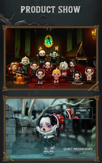 Skullpanda x The Addams Family Action Figures Dolls Toys