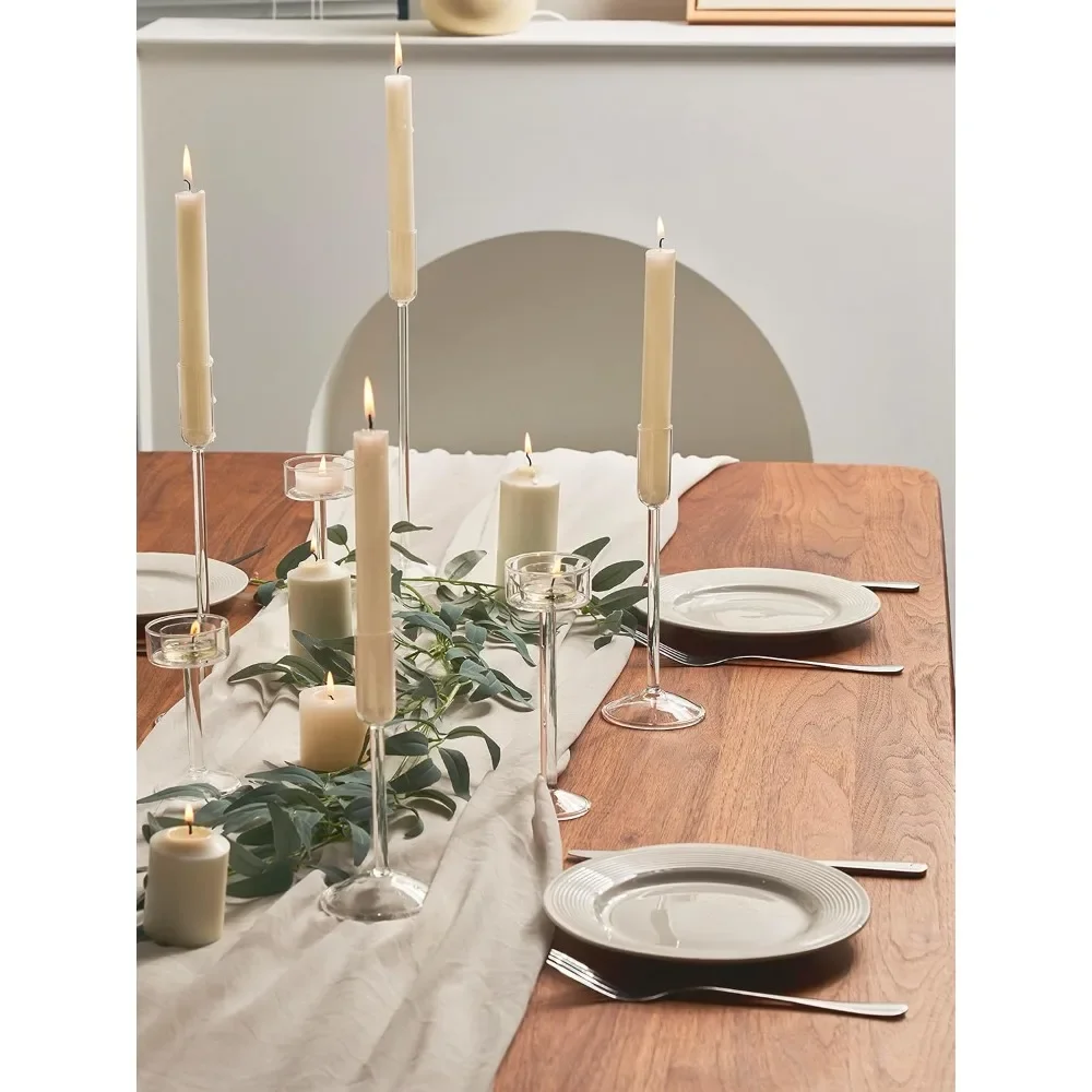 Candlestick Holders, Glass Taper Candle Holders Set of 12, Candle Holders for Candlesticks, Table Centerpiece Decorations - Image 2