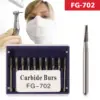 10pcs/1Box Dental Carbide Steel Burs Cone drill FG for High Speed Handpiece FG-702 6