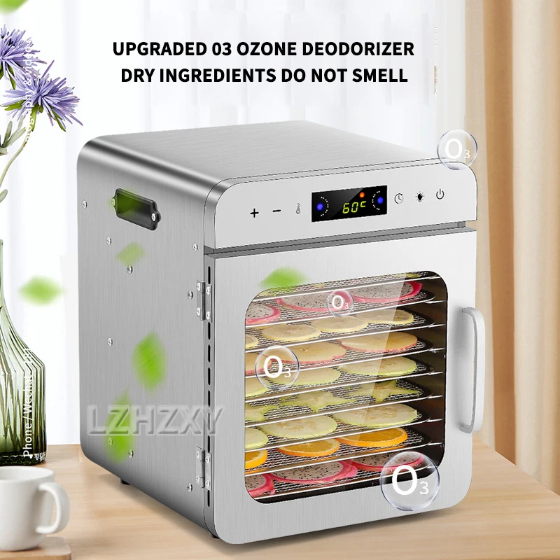 10 Trays Food Dehydrator Stainless Steel Machine 400W/220V Household Vegetables Fruit Dryer With Digital Timer for Home 4