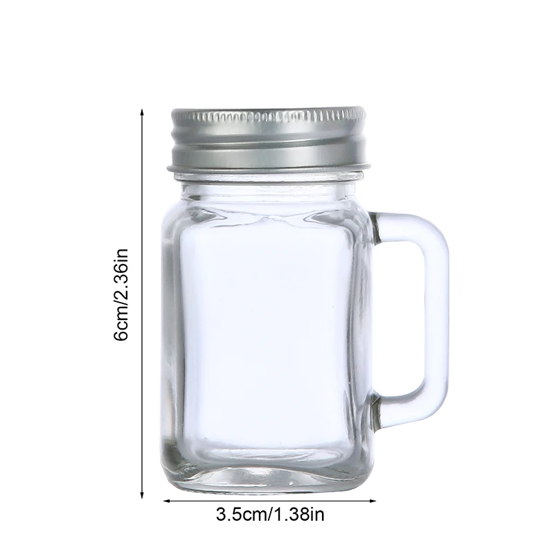 1Pc 40ml Mini Jam Honey Jar Portable Leakproof Coffee Milk Juice Bottle With Lid Home Party Bar Vodka Spirits Shot Glass images - 6