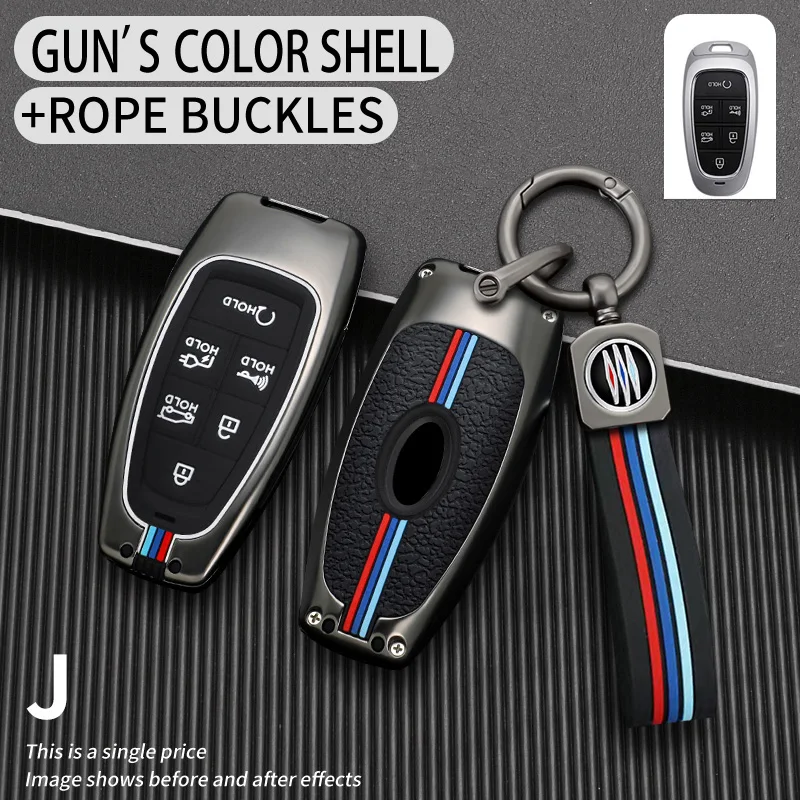 Nuova custodia per chiave a distanza per Auto per Hyundai Santa Fe Tucson 2022 NEXO NX4 Atos Prime Solaris 2021 4 5 pulsanti accessori Auto - S4de5bc1fbc654a1dbac1014ef556de0c0