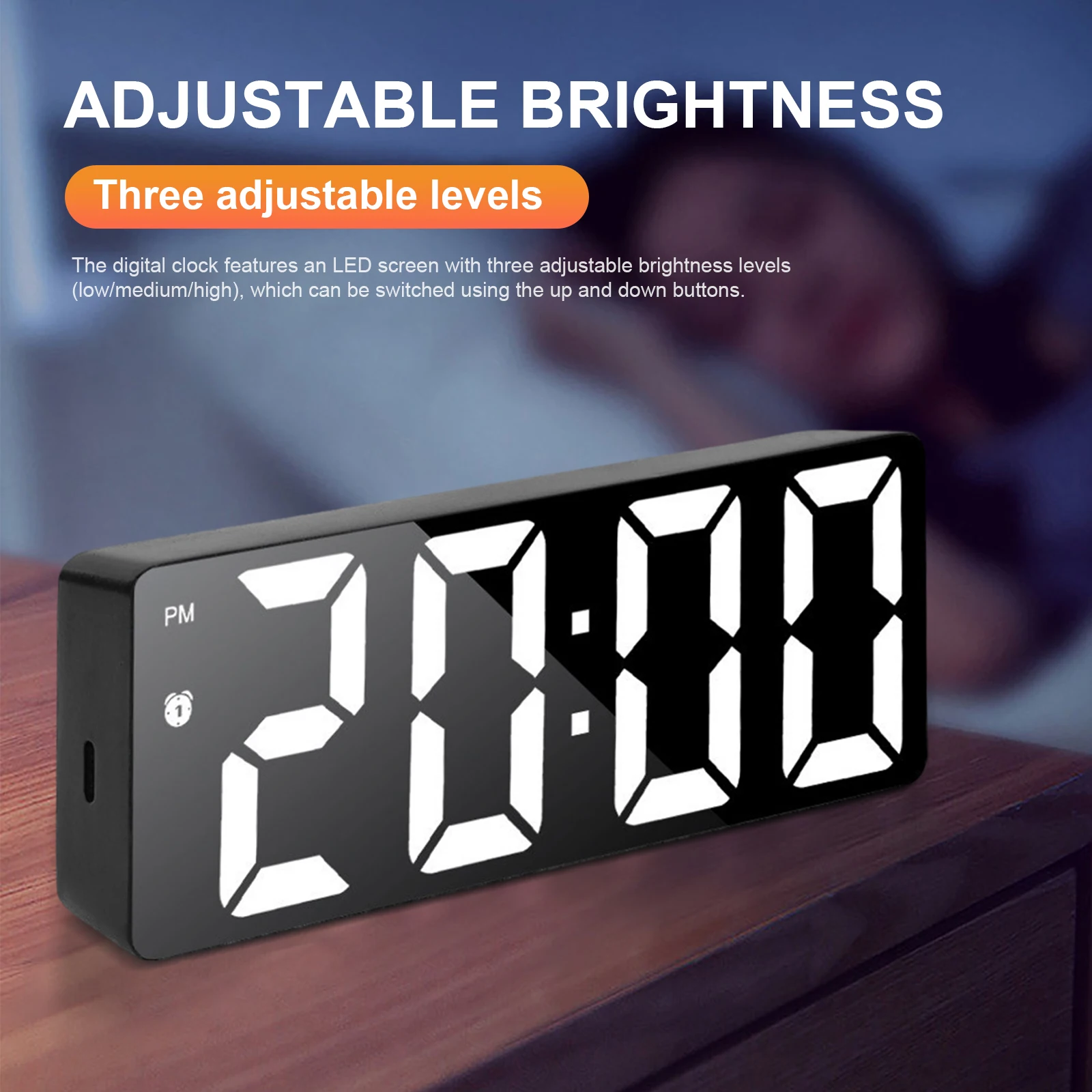 LED Display Digital Alarm Clock with Date, Temperature, and Snooze Features