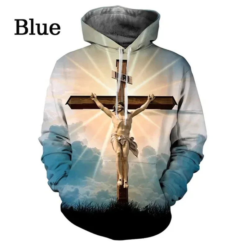 

Christian Jesus Cross Graphic Hoodie Men Clothing 3D Printing Hoodies Women Harajuku Fashion y2k Pullovers Hoody Sudadera Hombre