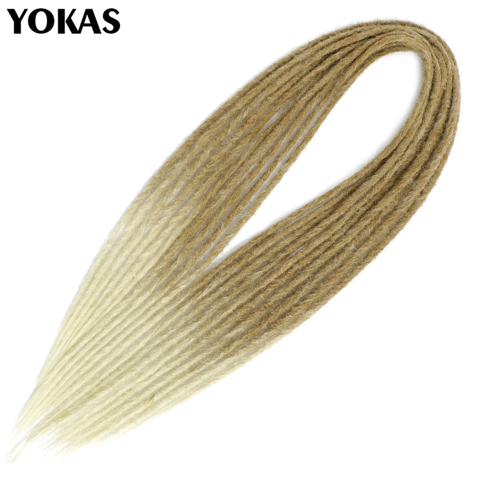 Double Ended Dreadlock Hair Extensions Synthetic 24 Inch DE Dreadlock Crochet Braiding Hair Extensions for African Women