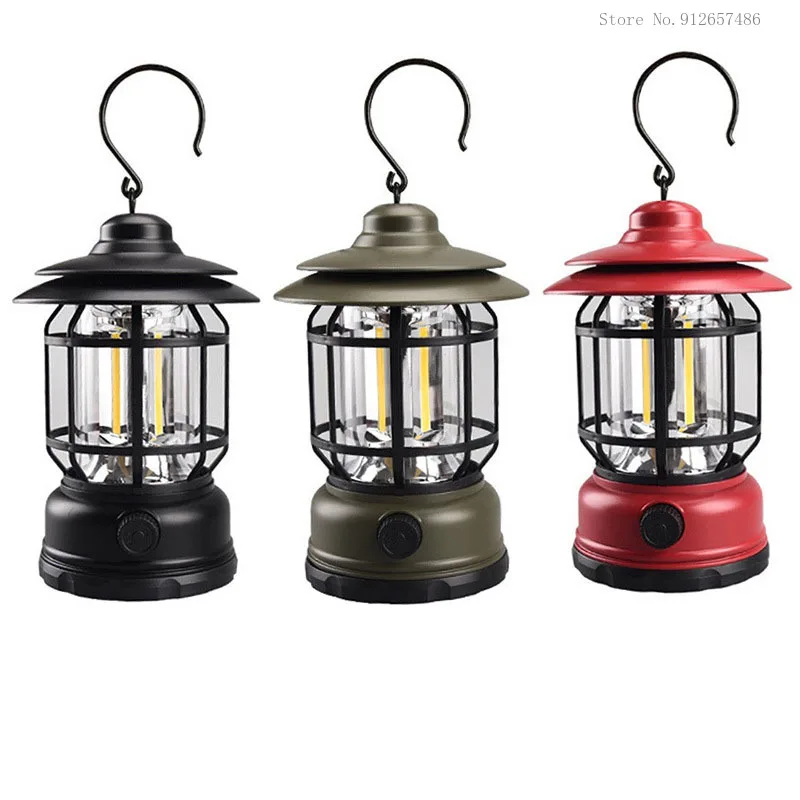 Outdoor Camping Lantern Portable LED Tent Light Rechargeable Emergency Lamp