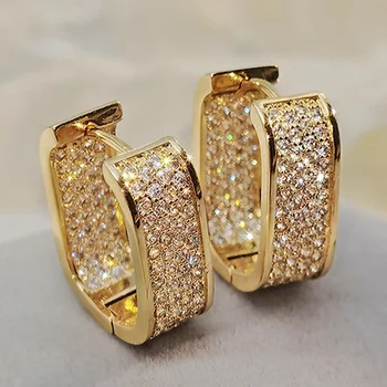 Bling CZ Hoop Earrings for Women – Luxury Gold/Silver Fashion Jewelry