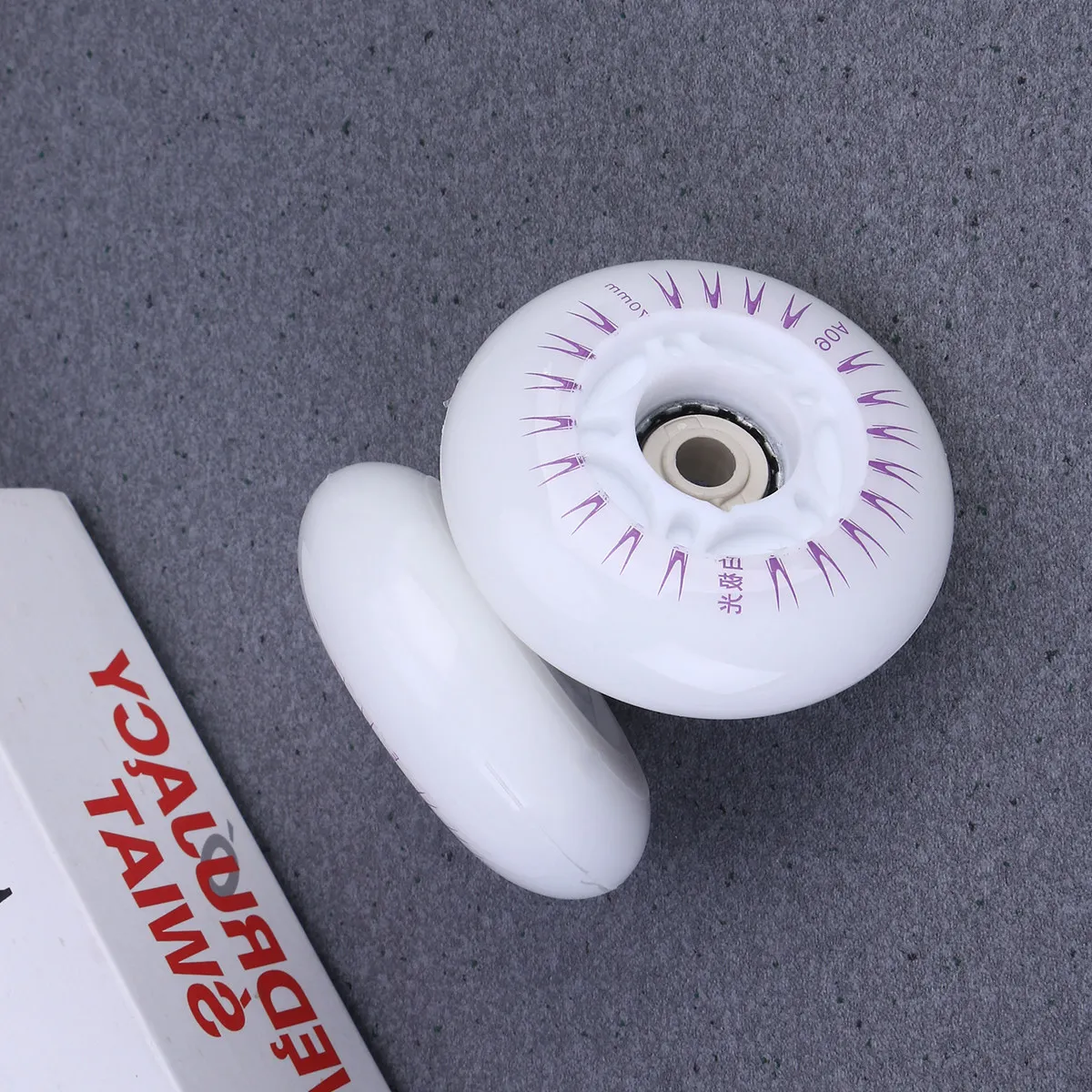 2개 70mm 90A 야광 롤러 스케이트 휠 색상 변환 플래싱 인라인 스케이트 액세서리 거친 표면 성능 강화