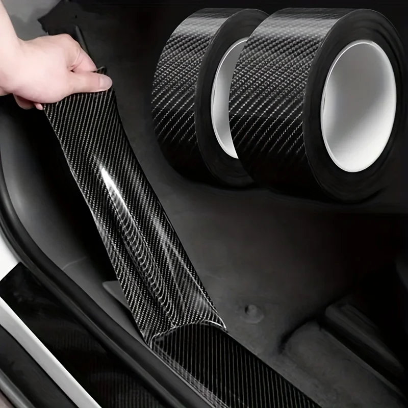

Полоса для автомобильного порога, боковое зеркало, лента против царапин, автомобильная наклейка из нано-углеродного волокна, самодельная наклейка, защитная Водонепроницаемая защитная пленка