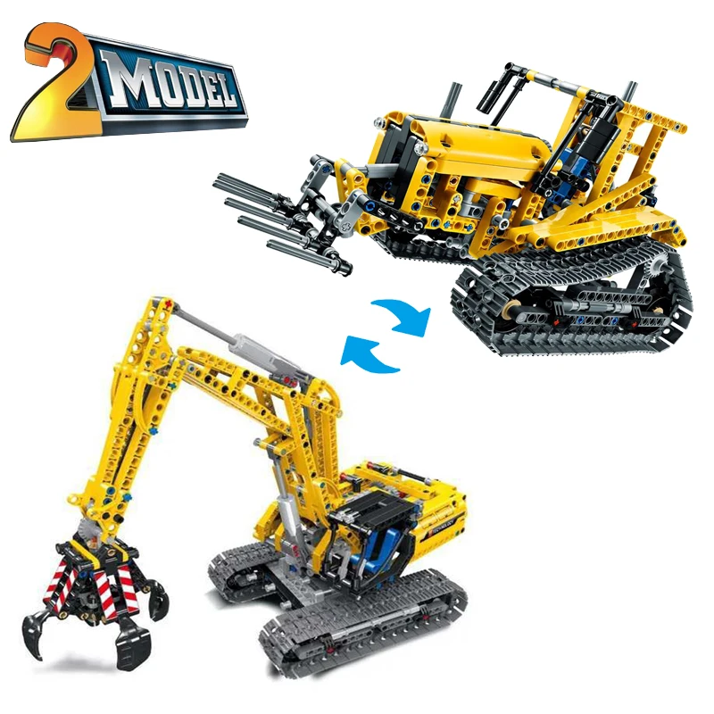 

720parts 2in1 Engineering High-tech Excavator Building Blocks Model MOC42006 Bulldozer Bricks Educational Toys science education