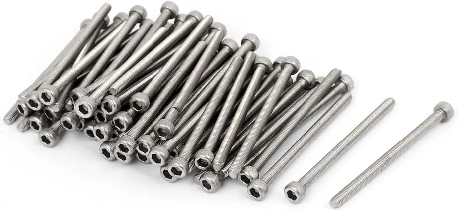 

M3x45mm Thread 304 Stainless Steel Hex Socket Head Cap Screw Bolt DIN912 60pcs