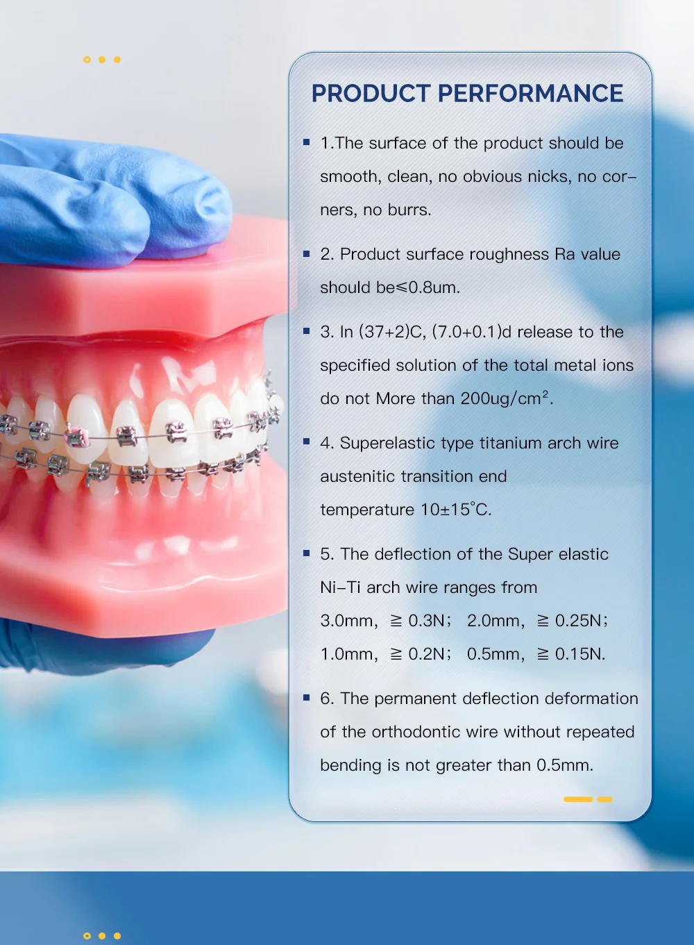 10 Packungen AZDENT Dental Kieferorthopädische NITI Runde rechteckige Bogendrähte Superelastische eiförmige Form 10 Stück pro Packung – Detail 4
