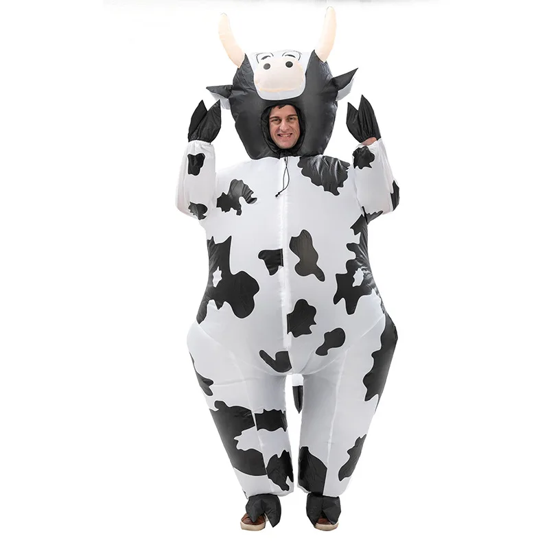 Funny Cow Inflatable Costume Stage Performance Spooky Cow Costume Party Halloween Props