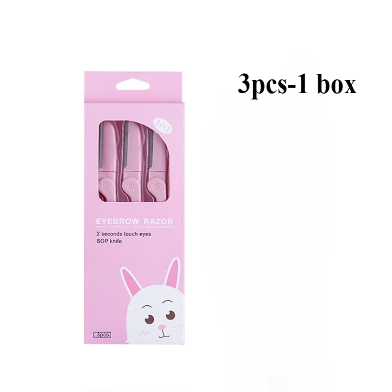 3Pcs Set Folding Eyebrow Trimmer Armpit Hair Razor Beauty Face Eye Shaper Shaver Stainless Steel Blades Makeup Tools
