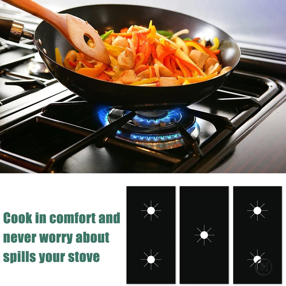 Gas Stove Pad Protective Cover 5-Hole Anti-dirty Non-stick Reusable Stovetop Scratch Protector Pads Kitchen Parts