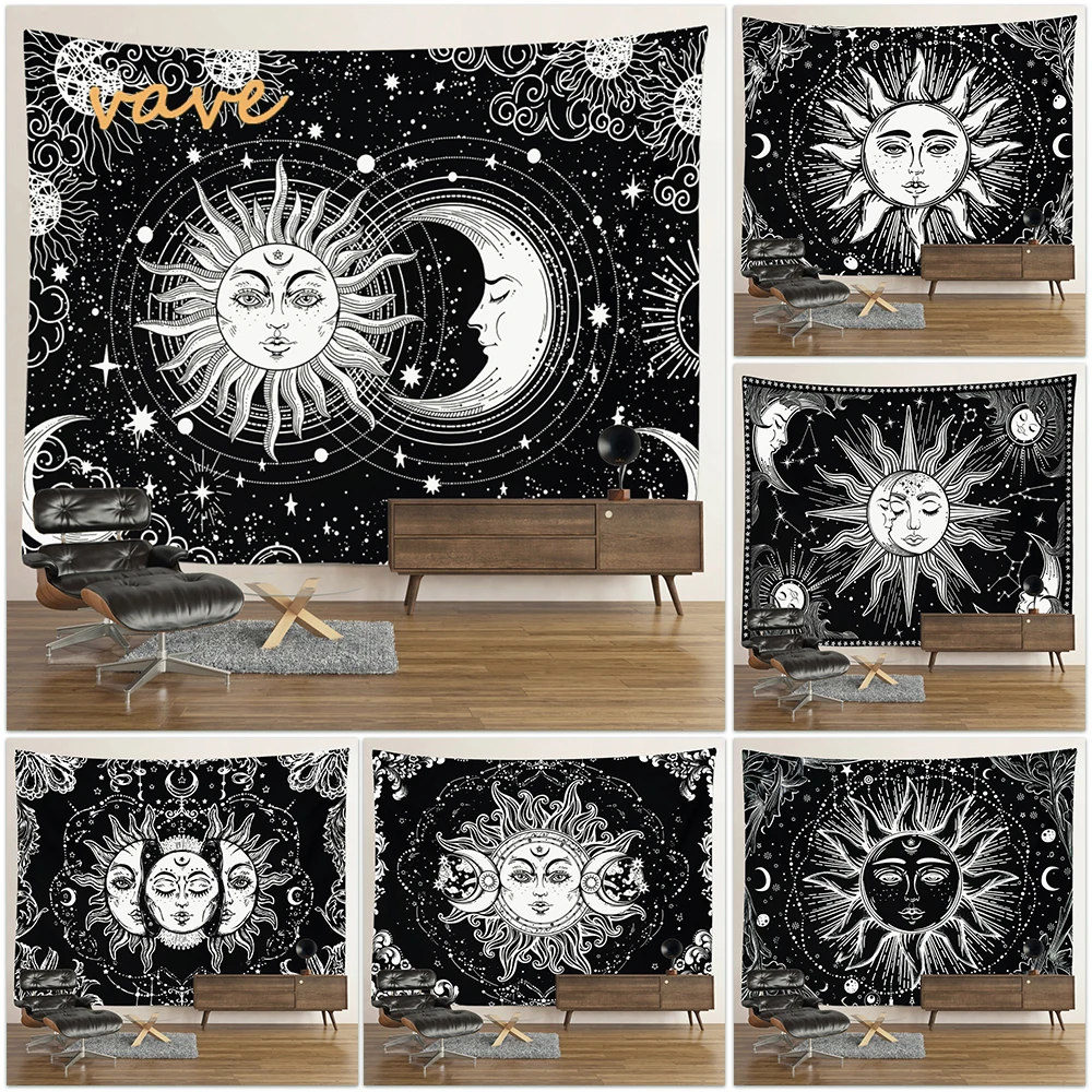 Mountain Tapestries Sun And Moon Mandala Witchcraft Hippie Psychedelic Tapestry Wall Hanging Boho Home Room Decor Aesthetic | Дом и сад