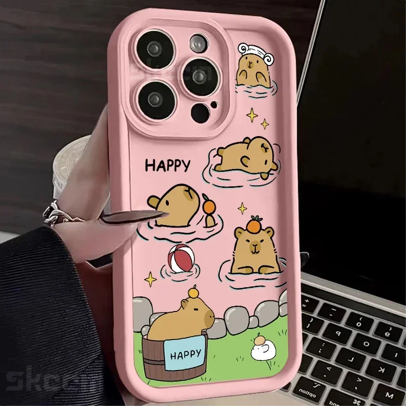 Capybara-Themed Soft Silicone Shockproof Phone Case - Cute and Fun Design