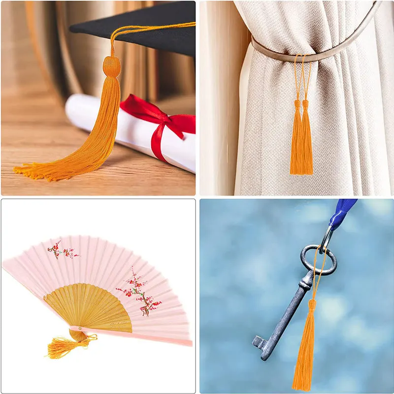 30Pcs Silky Bookmark Tassels Handmade Soft Craft Tassels Key Chain Tassels  for Jewelry Making DIY Crafts Accessories