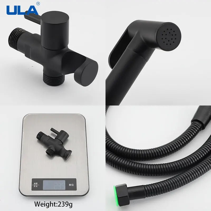 ULA Brass Bidet Faucet Portable Bidet Sprayer Single Cold Water Tap Toilet Faucet Sprayer Douche Bidet Faucet Black/Chrome/Gold 5