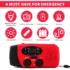 Emergency Hand Crank Radio with LED Flashlight for Emergency AM/FM NOAA Portable Weather Radio Dynamo Radio with 2000mAh Power 5
