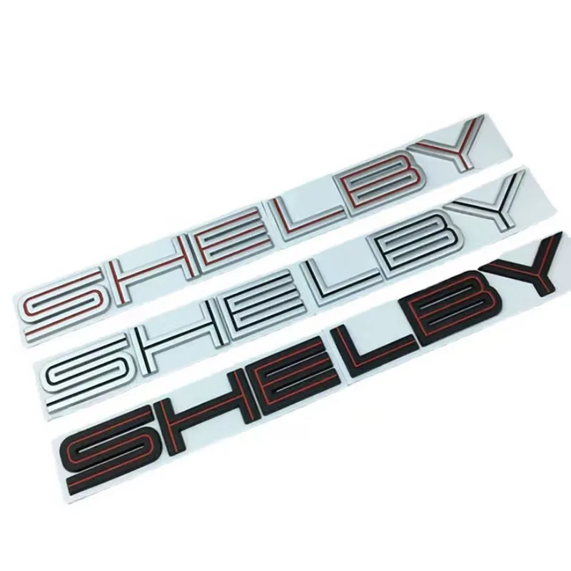 3D Metallo Nero Cromato Rosso Logo Shelby Emblem Car Fender Badge Tronco Decalcomania Per Ford Mustang Shelby Sticker Accessori